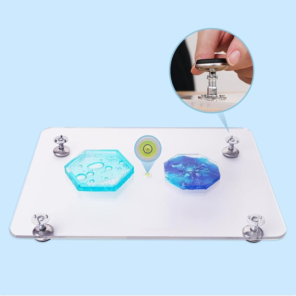 Generic Resin Leveling Table 29x26cm Acrylic Adjustable Resin Table Self Leve...