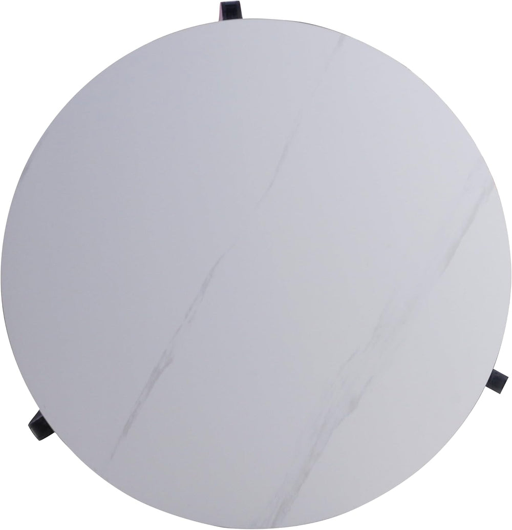 Nesting Tables for Living Room, White Sintered Stone Set | Faux marble coffee...