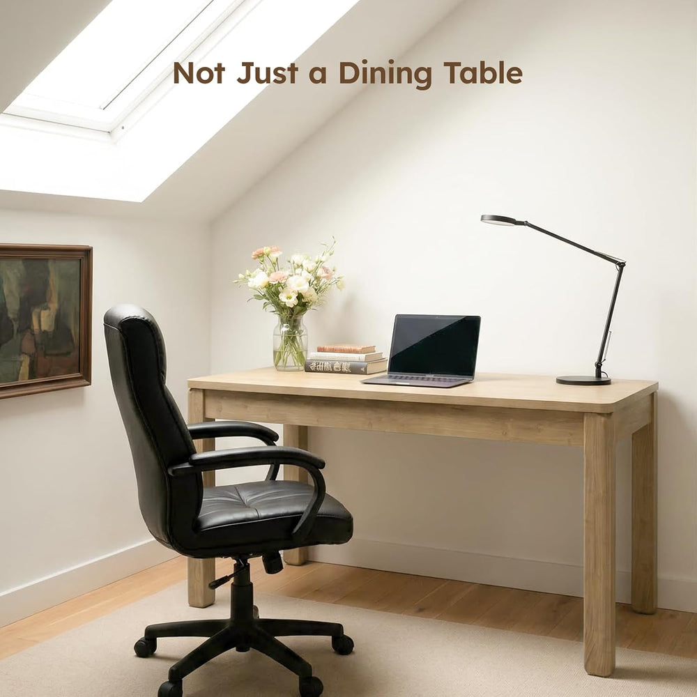 Farmhouse Dining Table for 6, Rectangle Dining Table, Kitchen Table Oak | Lar...