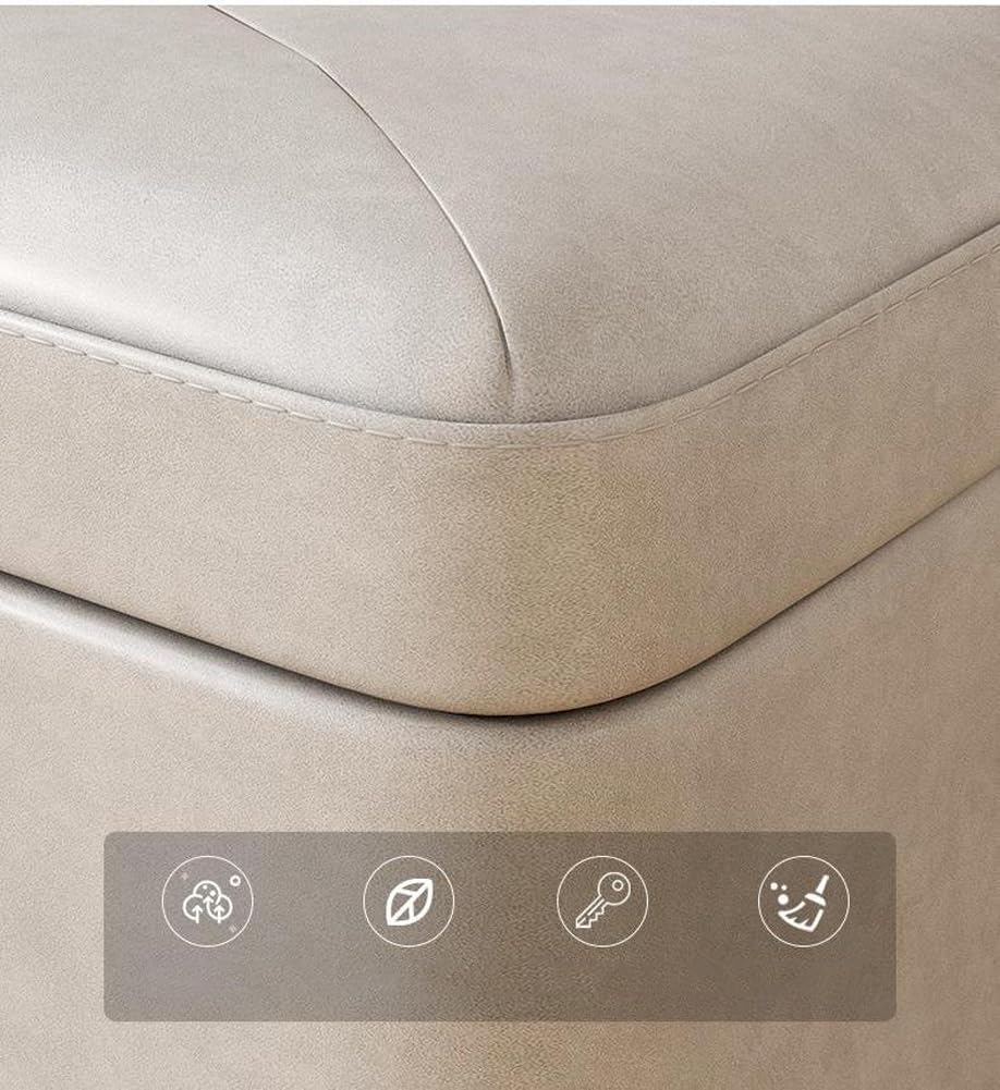 Luxurious Tufted Ottoman with Storage,Faux Leather Foot Rest Stool Upholstere...