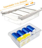 URALFA 2 Pack Fridge Drawer Organizer Egg Holder For Refrigerator Pull Out, Refrigerator Drawers for Fruit and Vegetable, Transparent Organization and Storage Box Fit for Fridge Shelf