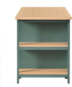 Christopher Knight Home Aaron 58" Kitchen Island with Storage, Modern Island Table for Kitchen, Storage Cabinet with Open Shelves, Wooden Kitchen Prep Table, Coffee Station Cabinet, Green+Natural