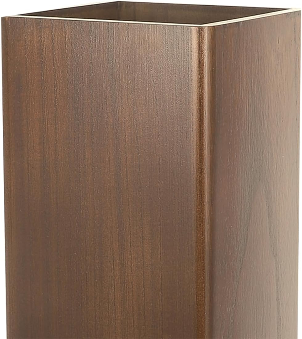 OUNONA Solid Wood Umbrella Stand Elegant Entryway Organizer for Indoor and Outdoor Use Heavy Duty Umbrella Holder for Lobbies Dark Walnut
