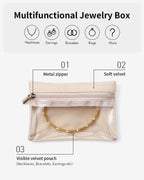 Vlando 33 Pcs Travel Jewelry Case Velvet Jewelry Pouch with Zipper Clear Travel Jewelry Bag Jewelry Travel Organizer for Travel Business Trip Mother's Day Gifts for Mom Wife Women