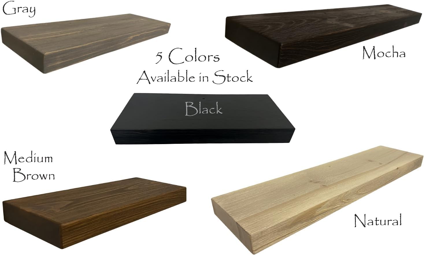 joelsantiques 48 Inch Wooden Floating Shelves for Wall - 48x8x2 in - Made of Natural Wood - Long Heavy Duty Rustic Wall Shelves for Bedroom - Perfect for Living Room, Kitchen - Mocha