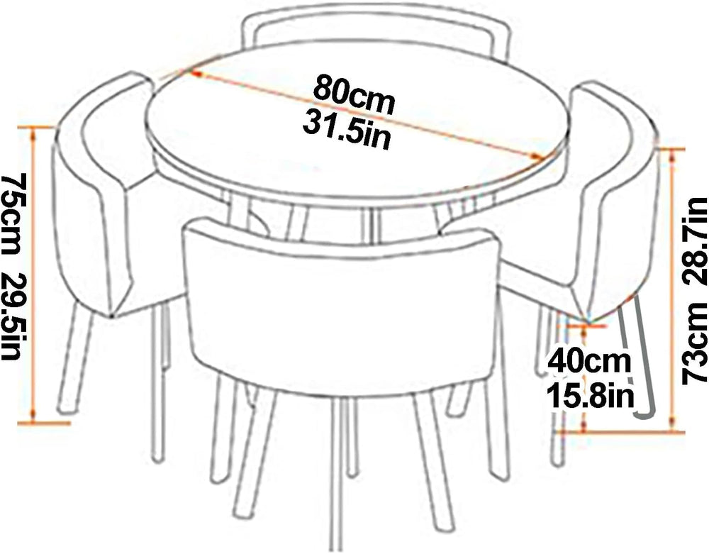 Reception Table and Chair Set, Space-Saving Small Round, Office Club Negotiat...