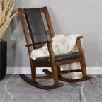 Pemberly Row Set of 2 Farmhouse Mahogany Wood Rocking Chair in Dark Brown