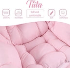 Tiita Lazy Chair, Modern Large Accent Lounge Armchair, Comfy Leisure Sofa Reading Chair with Footrest for Bedroom, Living Room, Dorm Rooms, Garden and Courtyard, Pink