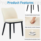 Wooden Dining Chairs Set of 2, Upholstered Kitchen Dining Room Chairs with Padded Seat and Wood Legs, Modern Fabric Side Dinner Chair for Kitchen, Dining Room, Restaurant, Cafe