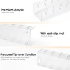HAYVAN Hat Stand for Baseball Caps Display and Organizer - No Install Hat Organizer 2 Pack Holds 14 Baseball Caps for Closet, Bedroom, Dresser(Frosted clear acrylic)