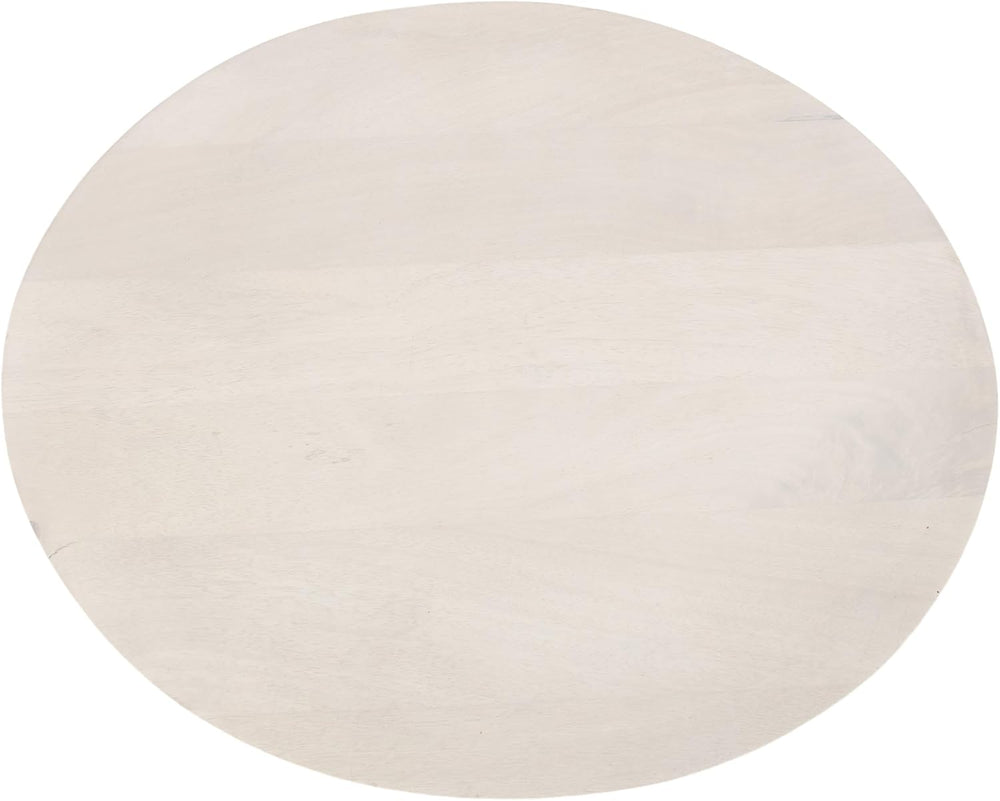 Kate and Laurel Sureda Modern Wooden Oval Side Table; 20 x 16 x 22; Bleached ...