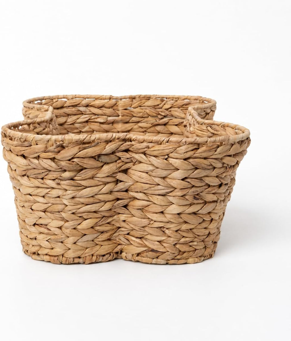 OtterPets Dog Toy Basket, Hyacinth Cat & Dog Bone Shaped Basket, Wicker Pet Toy Bin Organizer, Dog Toy Bin (Large (23"x15"))