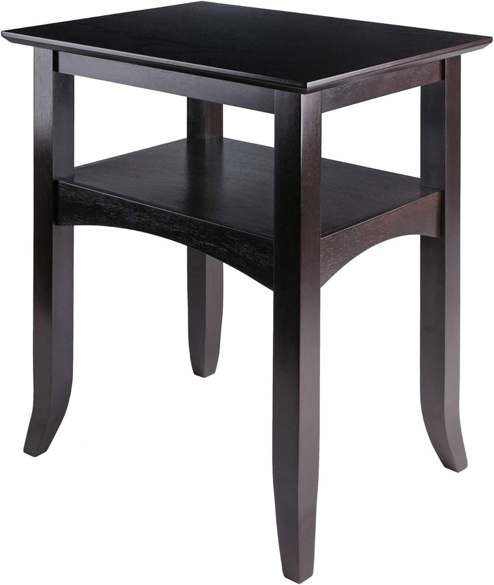 Camden Solid Wood End Table with Lower Shelf, Traditional Side Table for Livi...