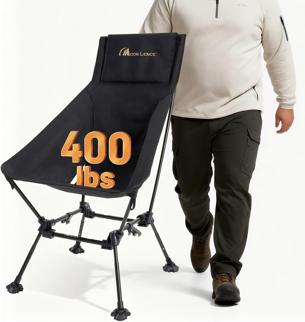 MOON LENCE Oversized High Back Camping Chair for Adults, Height Adjustable Fo...