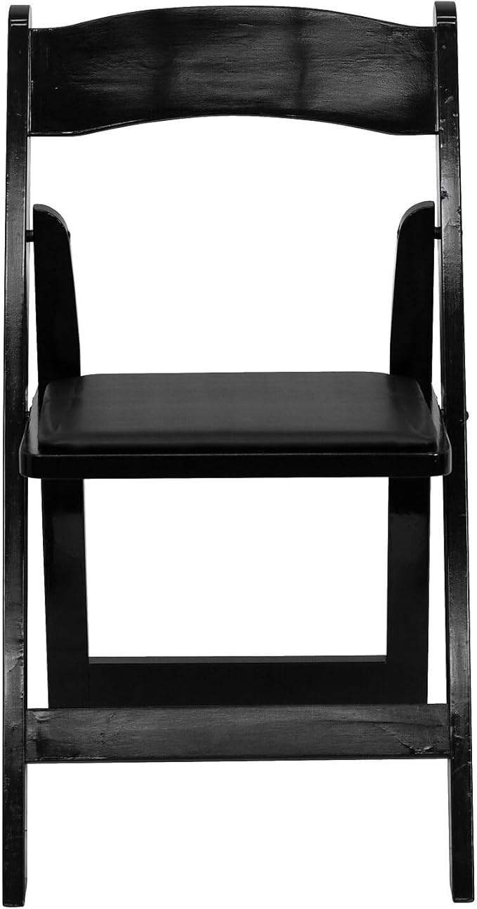 Flash Furniture 2 Pack HERCULES Series Black Wood Folding Chair with Vinyl Pa...