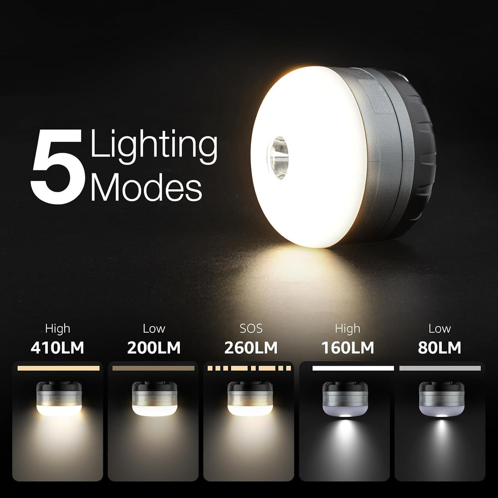 LE LED Camping Lantern Rechargeable, 410LM, 5 Light Modes, Power Bank, Waterp...