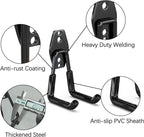 3-H Heavy Duty Garage Hooks 10 Pack, Garage Wall Hooks with Extra Welding Spots,Wall Mount Storage Organizer for Hanging Garden Lawn Tools, Chair, Shovel, Blower (Black)