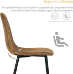 Homy Casa Dining Chairs Set of 4 Modern Style Mid Century Chair for Kitchen Dining Room Accent Chair in Dark Brown, Black Leg 16.9 in x 18.1 in x 33.9 in