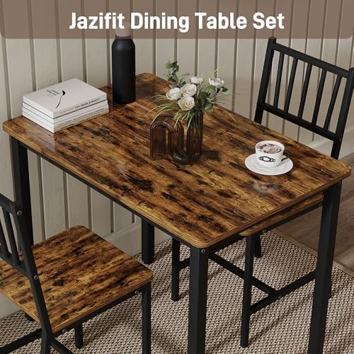 3-Piece Dining Table Set for 2, Space-Saving Kitchen Table Set for Small Spac...