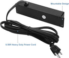 Wall Mount Power Outlet Strip, 4 Outlet Mountable Power Strip with Switch, Under Desk Power Strip Connect with 10ft Cord Mount Under Desk, Workbench, Nightstand, Dresser, Table.(Black)