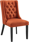 Modway Baronet Button-Tufted Fabric Parsons Dining Chair in Orange