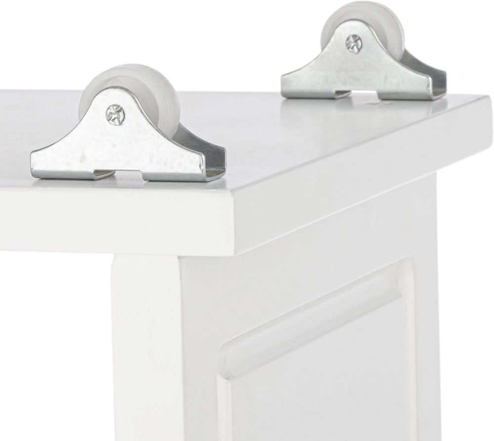 Lavish Home 3 Tier Slim Utility Rolling Storage Cart, White, 16.7”W x 9”D | N...