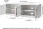Henn&Hart Tillman Rectangular TV Stand for TV's up to 80" in, 68" Wide, White