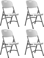 Folding Chair 4 Pack, Plastic Panel Folding Sturdy Metal Foldable, Outdoor and Indoor, for Home, Office,