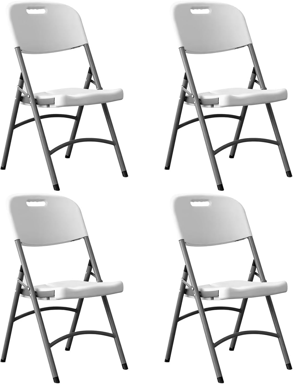 Folding Chair 4 Pack, Plastic Panel Folding Sturdy Metal Foldable, Outdoor and Indoor, for Home, Office,