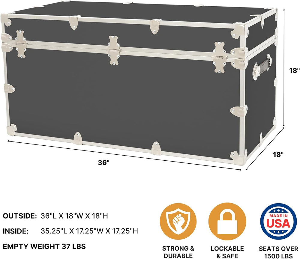 Rhino Classic XXL Storage Trunk with Wheels, Dorm Chest, Bench Coffee Table |...