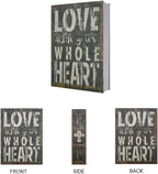Large Diversion Book Safe Storage Box (Size 10.5"×8"×2.6") With Security Key Lock, Dictionary Secret Hidden Safe (Love-Key)