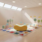 DYNWAVE Children Sensory Rocker Rocking Boat Toy Chair Comfortable Padding Wood Frame PU Leather Easy Care Compact Size Suitable for Kids Activity Corners Daycare playrooms Areas