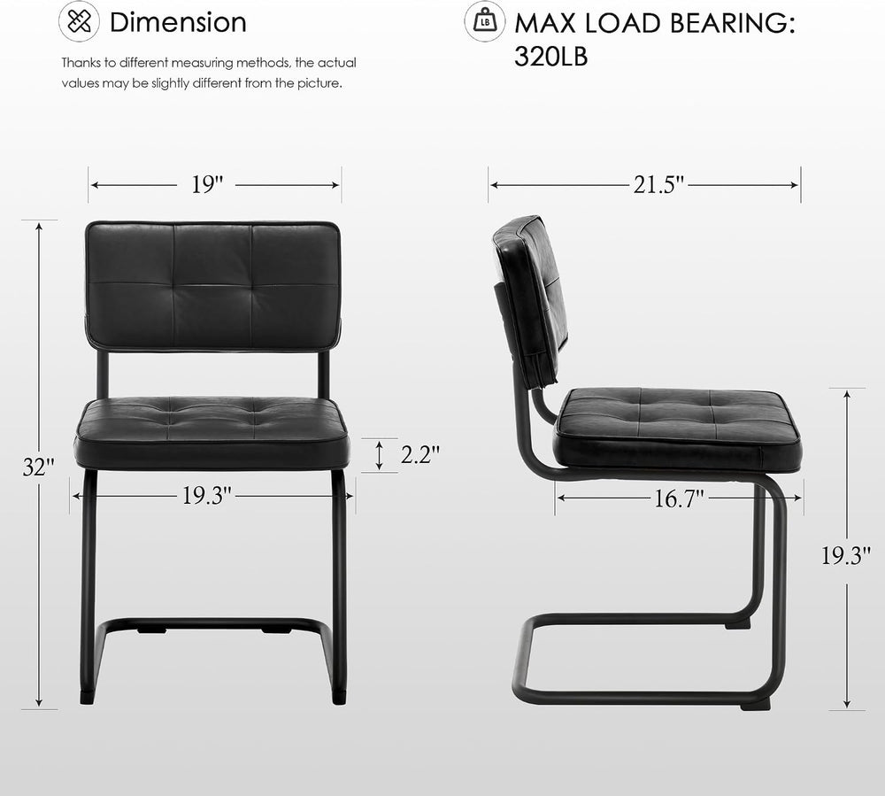 Zesthouse Industrial Metal Dining Chairs Set of 4, Upholstered Faux Leather K...