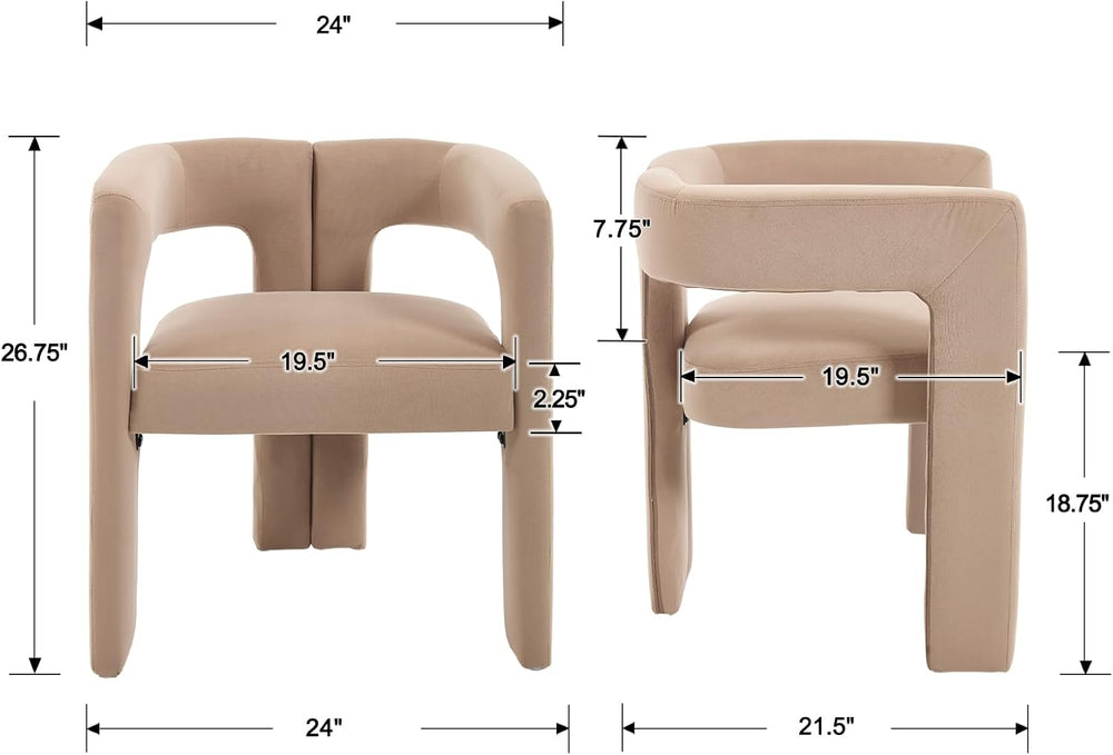 CIMOTA Modern Barrel Dining Chairs Set of 4, Velvet Fabric Upholstered Accent...