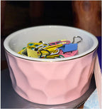 Ceramic Paper Clip Holder Ceramic Paper Clip Dispenser Organizer for Office Desk Binder Clip Holder (Pink)