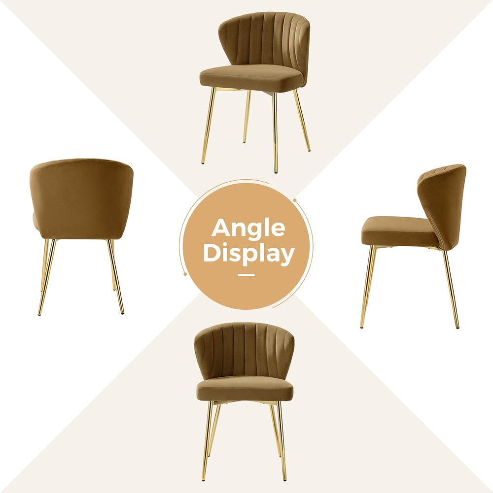 TINA'S HOME Velvet Dining Chairs Set of 2, Modern Upholstered Side Chair ...