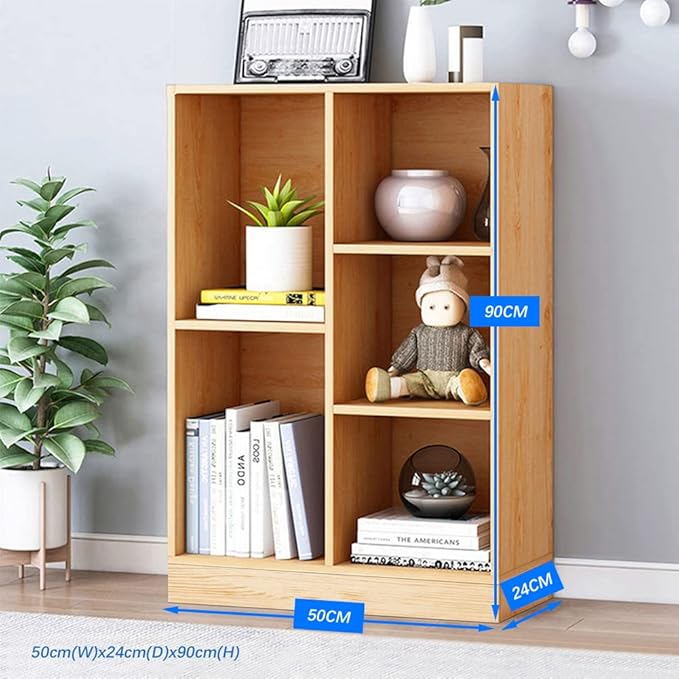 IOTXY Open Shelf Low Bookcase - Wooden 3-Tier Floor Standing Display Cabinet ...