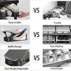 Folding Shoe Racks,Shoe Organizer for Bathroom or Bedroom,Space-Saving Shoe Holder,Black