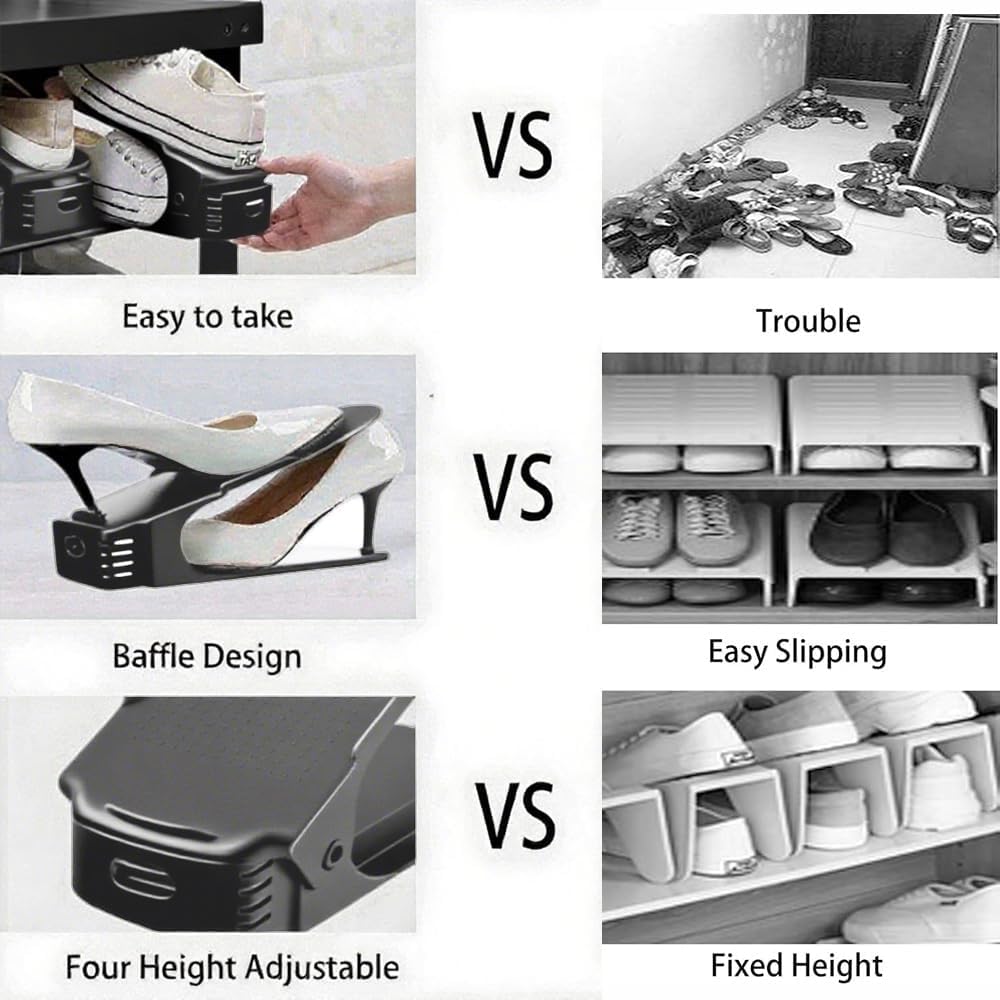 Folding Shoe Racks,Shoe Organizer for Bathroom or Bedroom,Space-Saving Shoe Holder,Black
