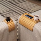 Bamboo Couch Cup Holder Tray, Sofa Armrest Cup Holder, Snack Tray