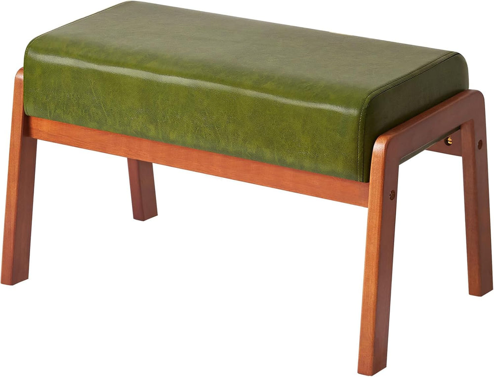 IBUYKE 14.2” H Large Foot Stool Ottoman, Rectangle PU Faux Leather Foot Rest ...