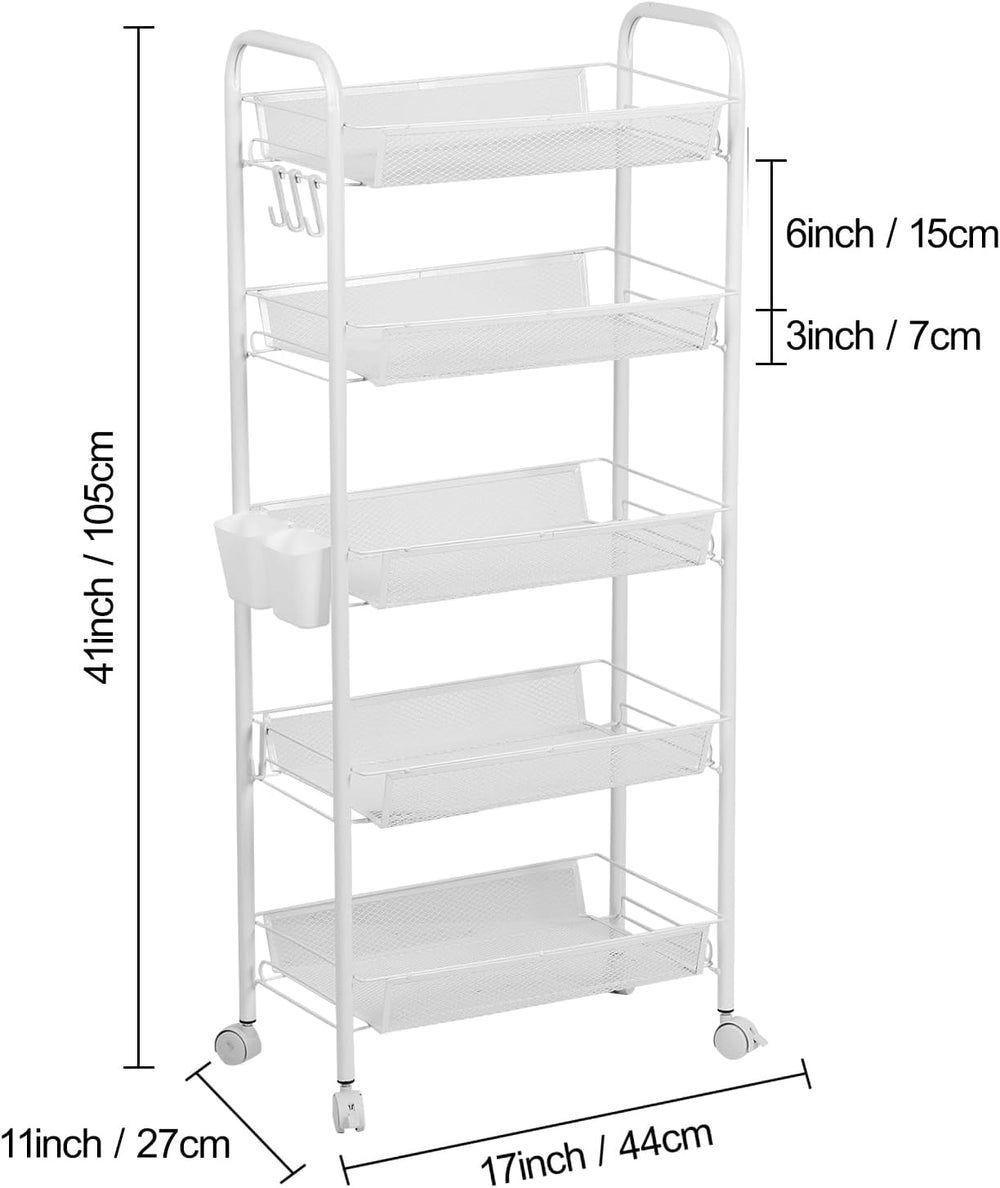 Fruit Vegetable Storage Basket, 3/4/5 Tier Stackable Metal Mesh Storage Baske...