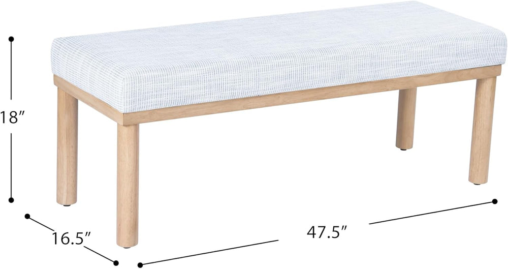 HomePop 47.5" Oslo Bench - Blue Pinstripe Fabric