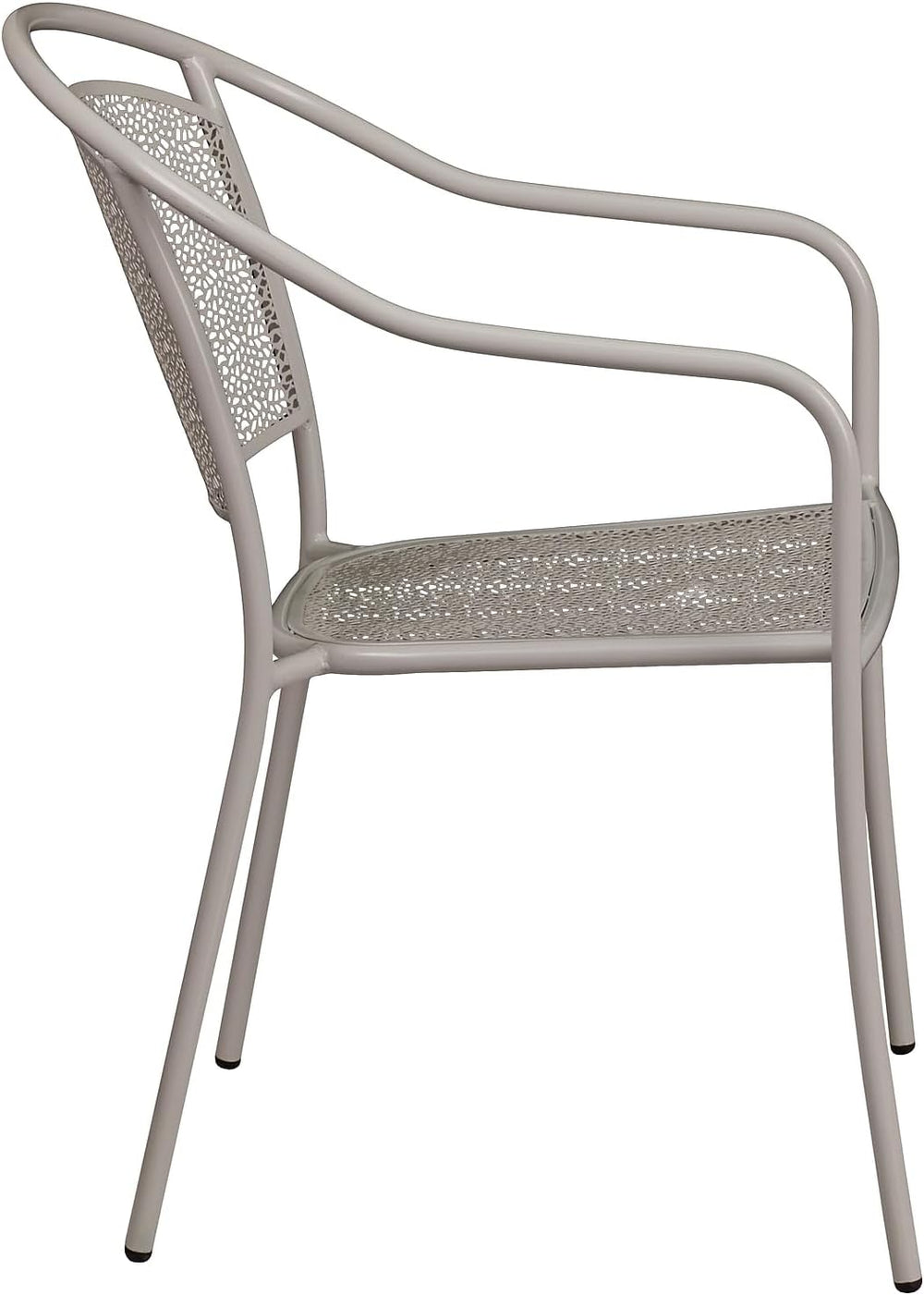 Flash Furniture Commercial Grade Light Gray Indoor-Outdoor Steel Patio Arm Ch...