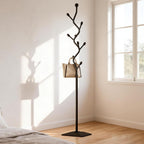 Tree-shaped coat rack stand,Metal coat tree with 8 Hooks and sturdy cast iron base,Heavy Duty coat rack freestanding coat hanger stand for Clothes Hats Scarfs Purses (black)