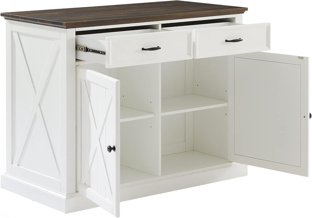 Crosley Furniture Clifton Kitchen Island with Storage Drawers and Shelves, Mi...