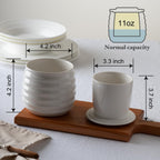 Butter Keeper Crock, 11 oz Large Ceramic Butter Dish with Lid, Holds 2-3 Sticks, Water Seal for Fresh Spreadable Butter, Easy-Grip Design & Wide Stable Lid, Arctic White