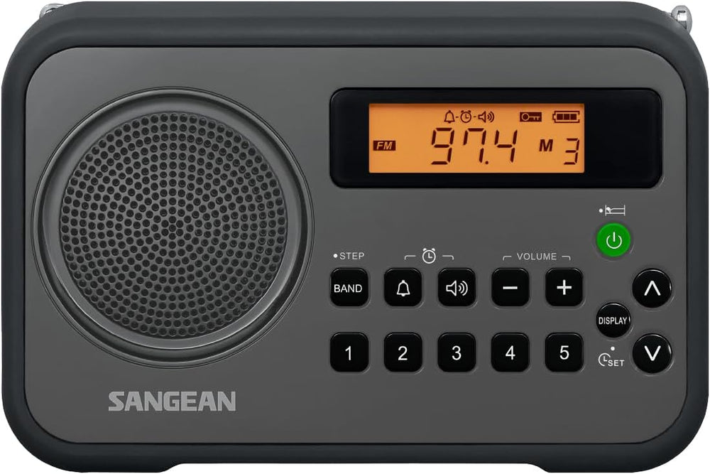 Sangean PR-D18BK AM/FM/Portable Digital Radio with Protective Bumper (Gray/Bl...