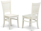 East West Furniture VAVA5-LWH-W 5 Piece Dining Room Furniture Set Includes an Oval Kitchen Table with Butterfly Leaf and 4 Dining Chairs, 40x76 Inch, Linen White