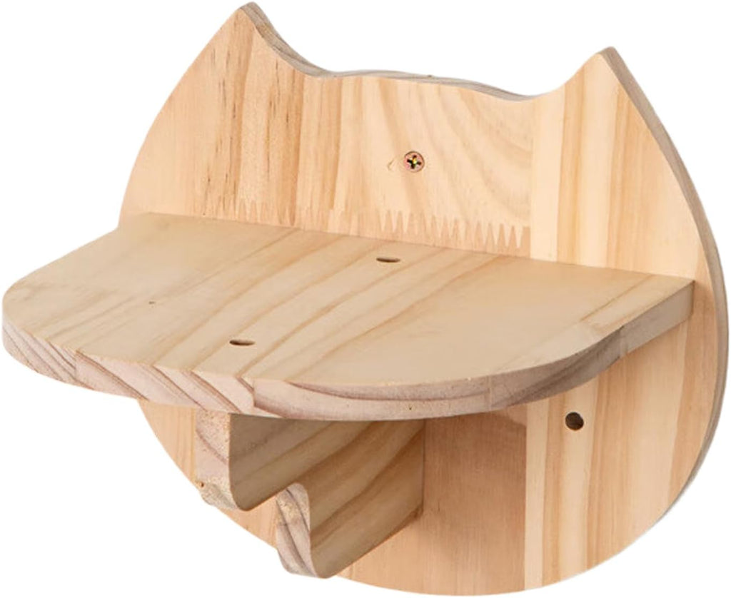 Multi-Level Wooden Wall Perch with Ladder Steps, Felt-Covered Shelves for Climbing & Jumping Activities Wooden Wall Mounted Cats Climbings Frame